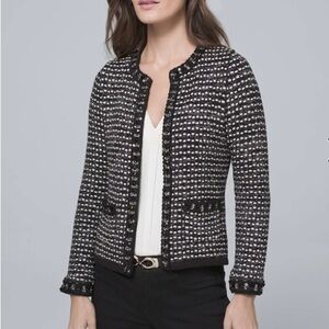 White House Black Market Embellished Sweater Jacket Embellished Shimmer Sz L